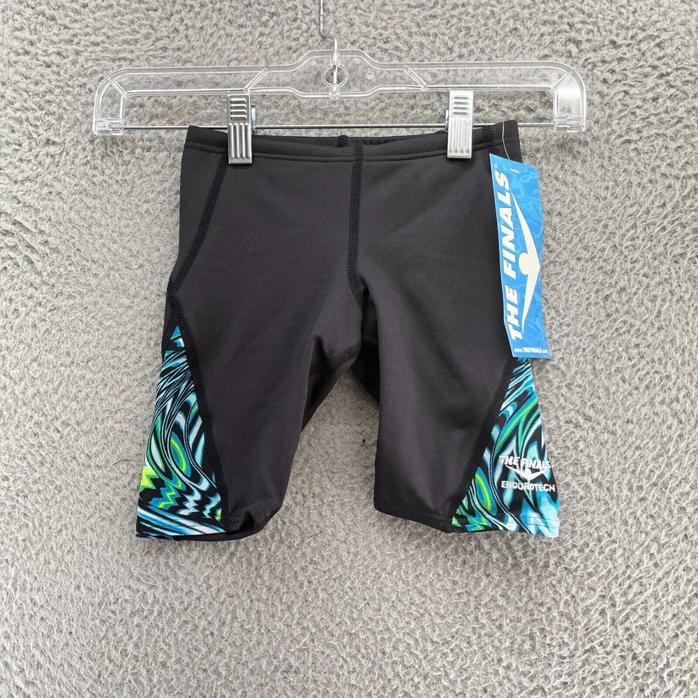Kids Swim Trunks - Black and Blue